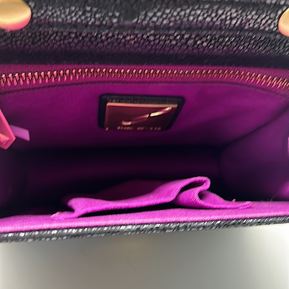 Brian Atwood Gorgeous Vintage Black Leather Evening Clutch Purse Bag ❤️❤️ - Picture 7 of 11